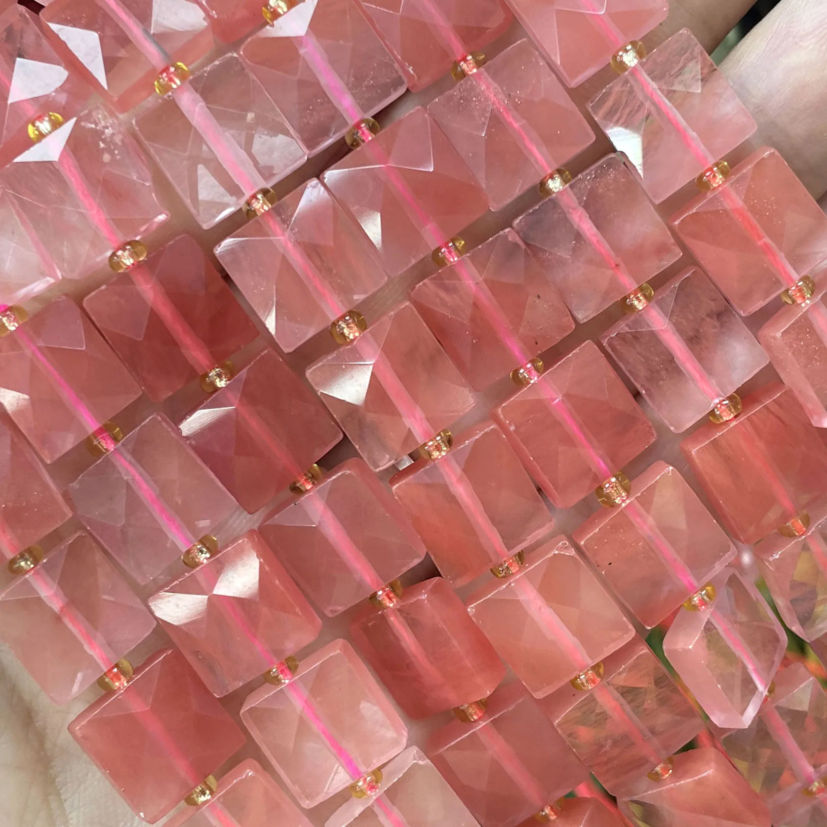 10 mm facettierte quadratische bunte Picasso-Jaspis-Abstandsperlen aus Naturstein für die Schmuckherstellung, DIY-Armband, Halskette, Zubehör – Detail 28