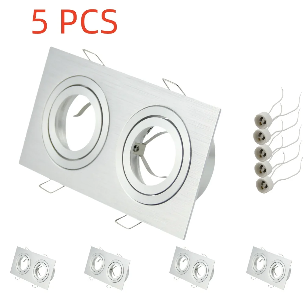 5 Pcs LED Downlight Spotlight Brackets with GU10 Lamp Holder Light Stand Adapters Lamp Shade Rings Hole Enlarge Outer Frame