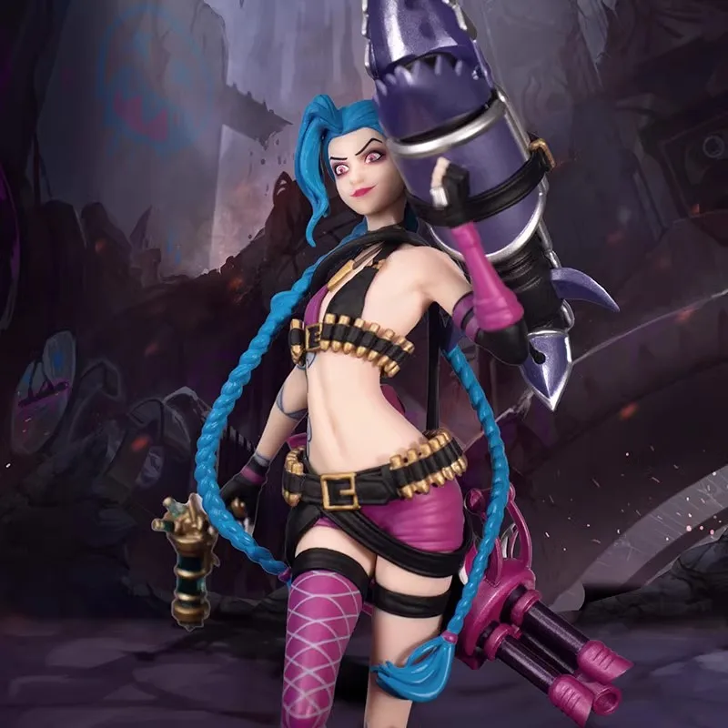 22cm League Of Legends Anime Figurine Luxanna Crownguard Lux Kaisa Jinx Action Figure Tiktok Hot Halloween Chrismas Gift