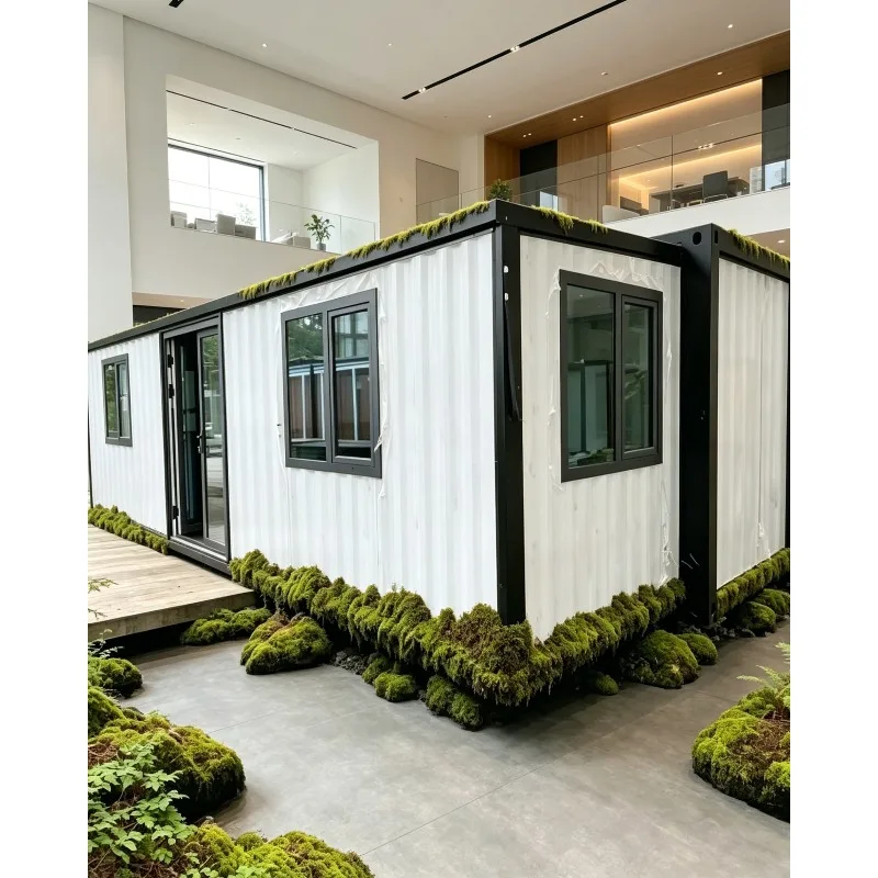 Expandable Container House Tiny Home Mobile Prefabricated Container House Moveable Foldable Container Home 40ft with Solar Panel