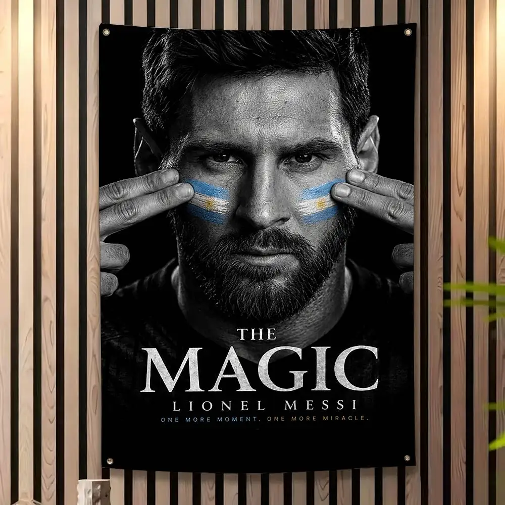 L-Lionel M-MessiS Football Player  Flags Wall Hanging Tapestry Outdoor Garage Room Decorative flag Background Blanket