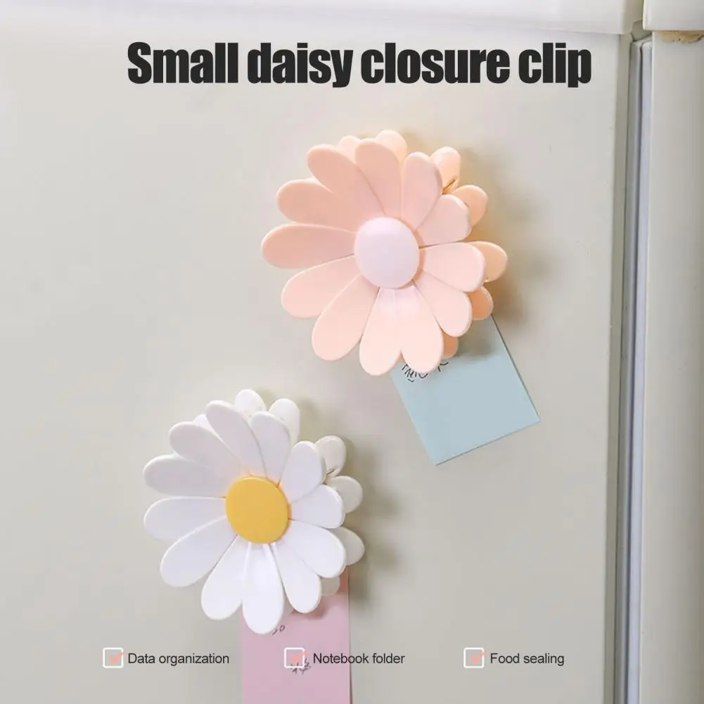 Food Sealing Clip 3D Daisy Magnetic Sealing Clip Food Bags Snack Bag Sealer Magnetic Refrigerator Decor And Preservation Clip