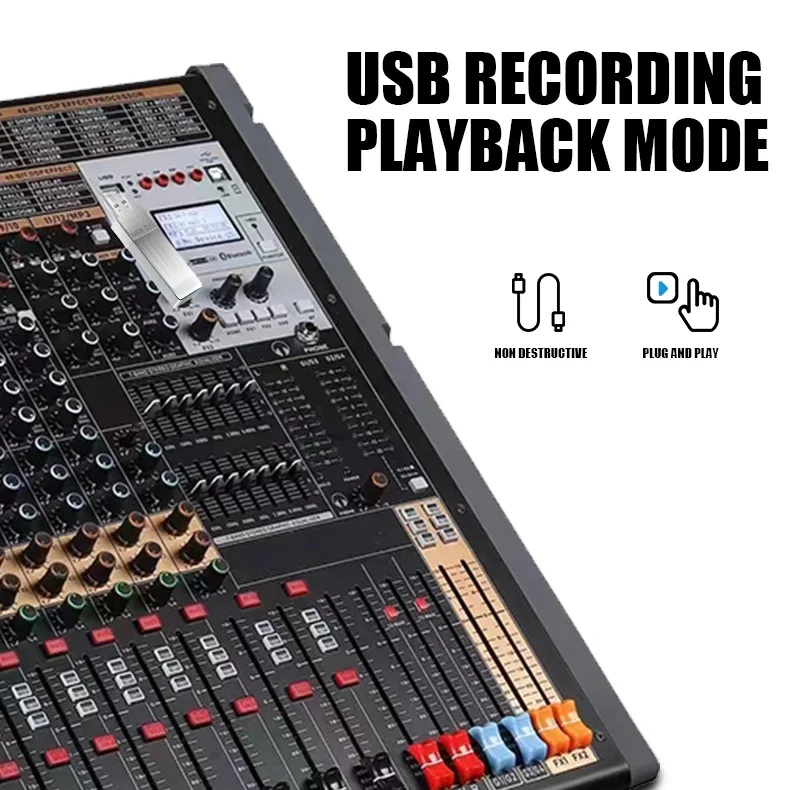 TFB-16 Professional 16 channels audio mixer USB/PC interface studio sound system with large-scale performance