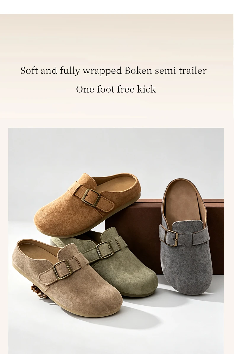 Damen-Komfort-Clogs, Slipper für drinnen, 4-Jahreszeiten rutschfeste flache Absätze, herausnehmbare Einlegesohle, für drinnen und draußen geeignete Pantoffeln. – Detail 3