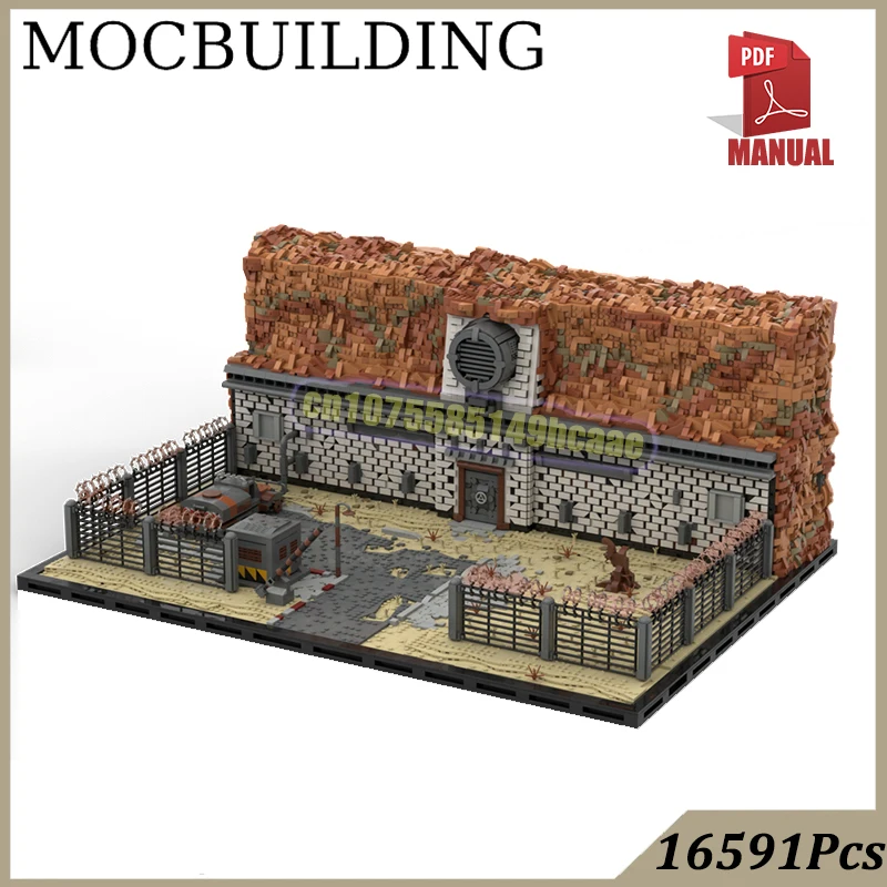 16591pcs Military Base Diorama Command Post Scene Battlefield Bunker MOC Building Blocks Sci-fi Fallouted Construction Toys Gift