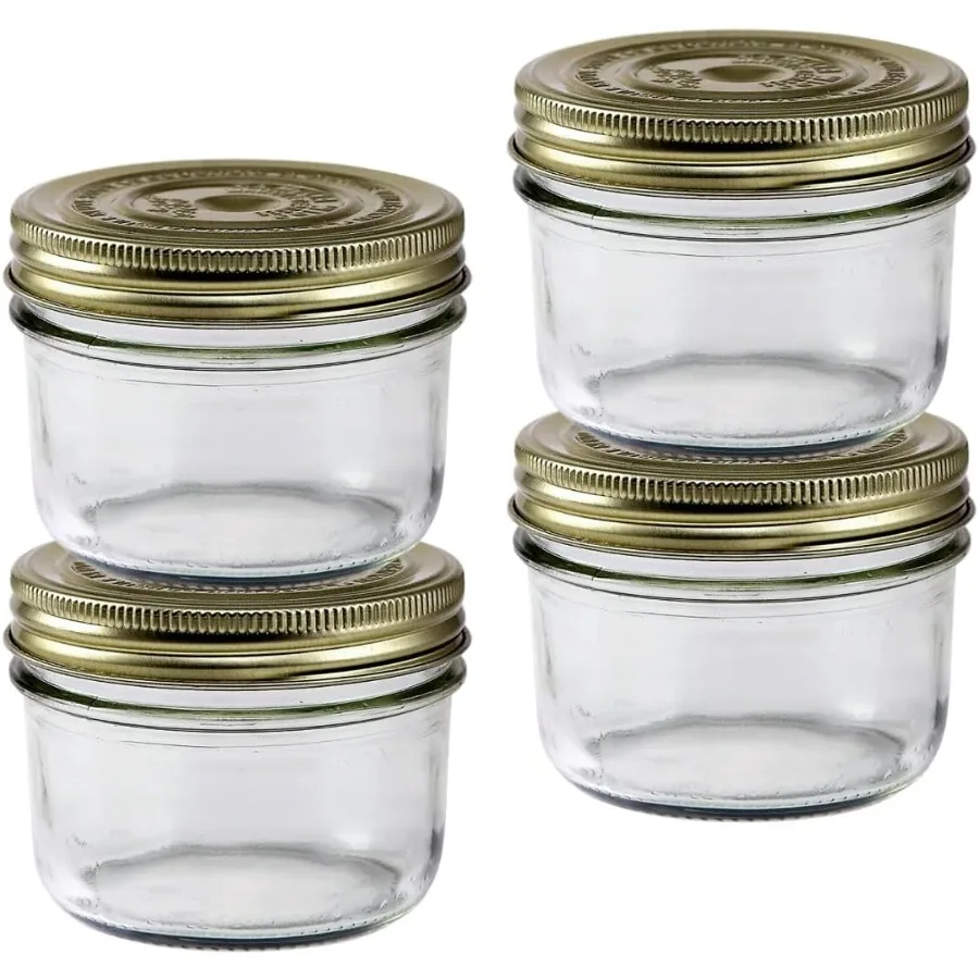 

Le Parfait Familia Wiss Terrine Wide Mouth French Glass Jar w Airtight 2Piece System Gold Lids Ideal for Canning Food Storage M