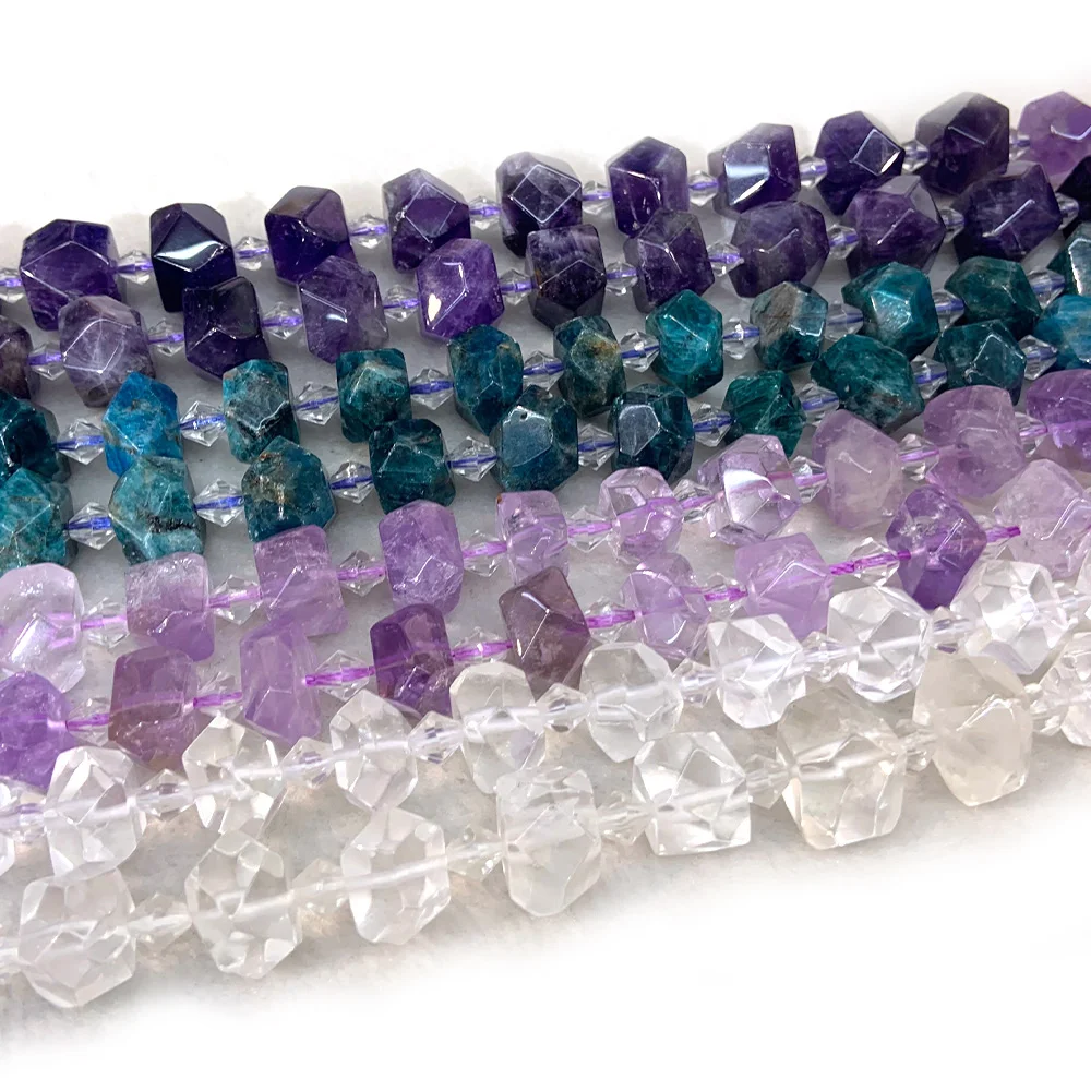 

Natural White Rock Quartz Amethyst Aaptite Stone Beads 15'' Irregular DIY Loose Beads For Jewelry Making Beads Necklace Bracelet