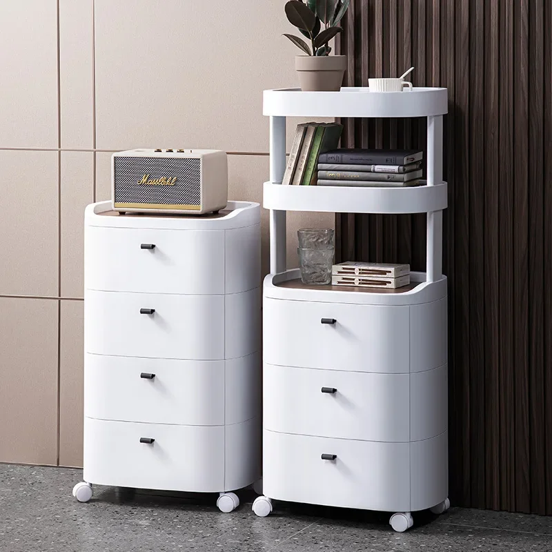 Storage cabinet wheeled drawer living room rack multi-storey kitchen crevice snack locker bedroom bedside table