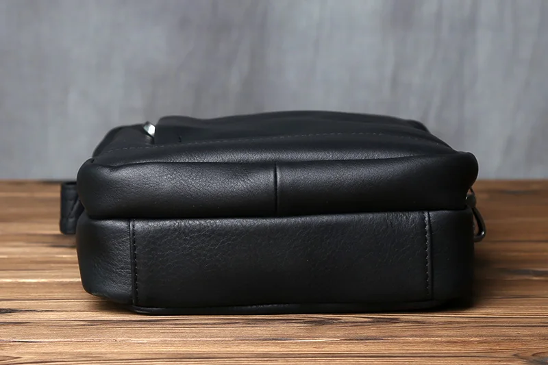 NZPJ Herren-Umhängetasche, Oberschicht, Rindsleder, Trend-Umhängetasche, Leder, lässig, Jugendmode, Herrentasche, geeignet für 10-Zoll-iPad – Detail 9