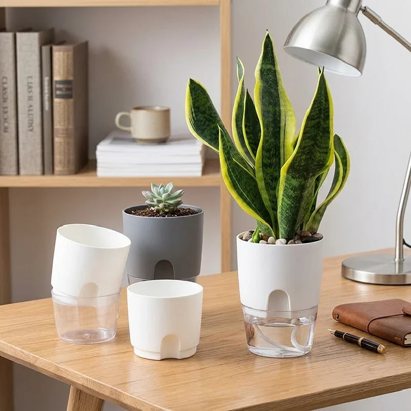 Self Watering Pots for Plants, Flower Plant Pots with Drainage Holes
