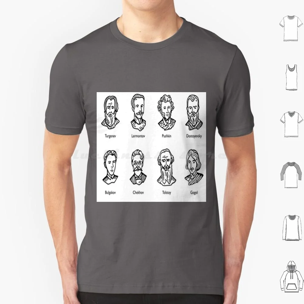 Russian Literary Greats-Literature T Shirt 6xl Cotton Cool Tee Russian Literature Literature Literary Literary Literary Authors