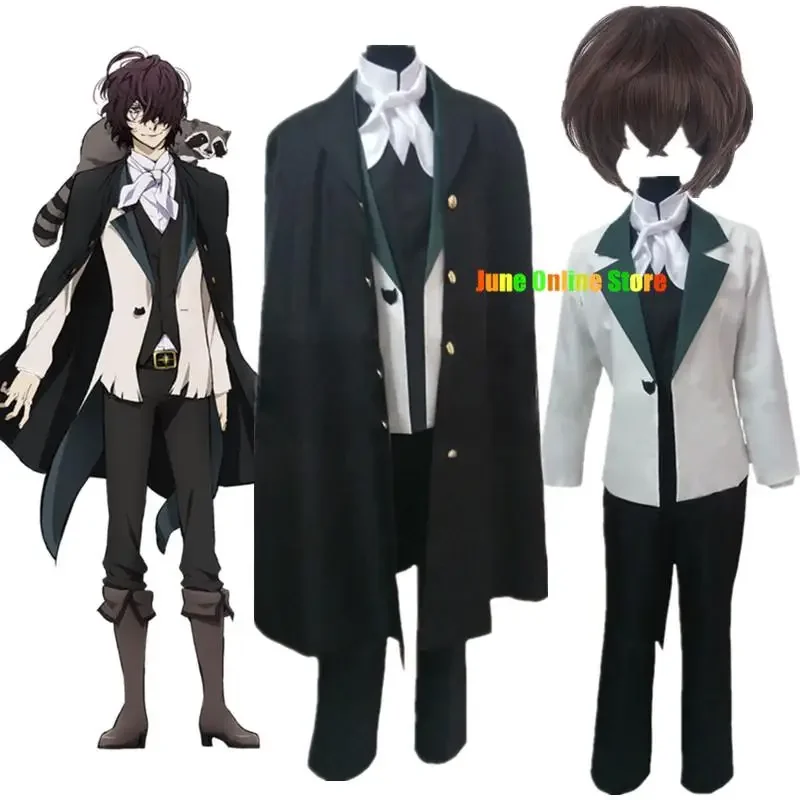 Anime Bungo Stray Dogs Edgar Allan Poe Cosplay Costume Detective Uniform Windbreaker Coat Man Carnival Party Swallowtail Suit