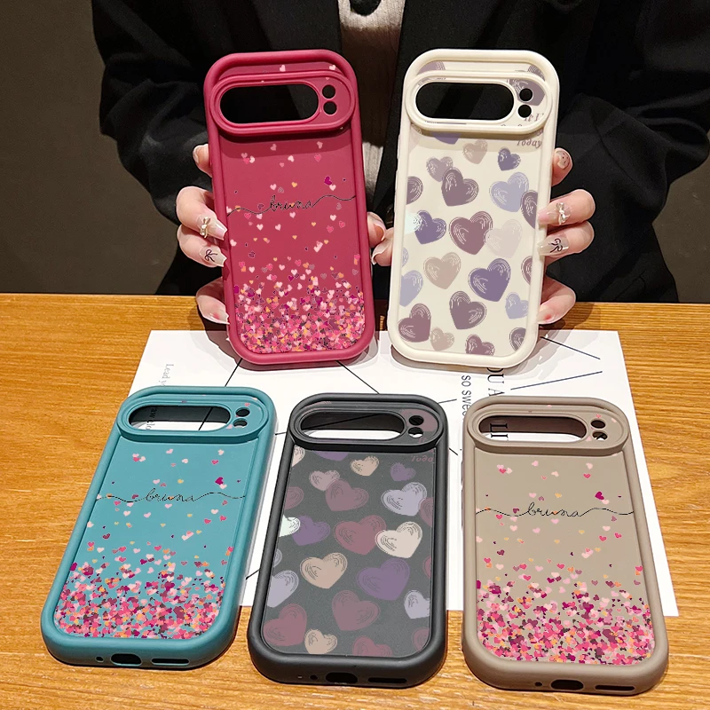 Colorful Love Heart Phone Case For Google Pixel 10 9 Pro XL 9A 8A 10 8 Pro 7A Shockproof Soft Silicone Cover For Pixel 9 8 7 Pro