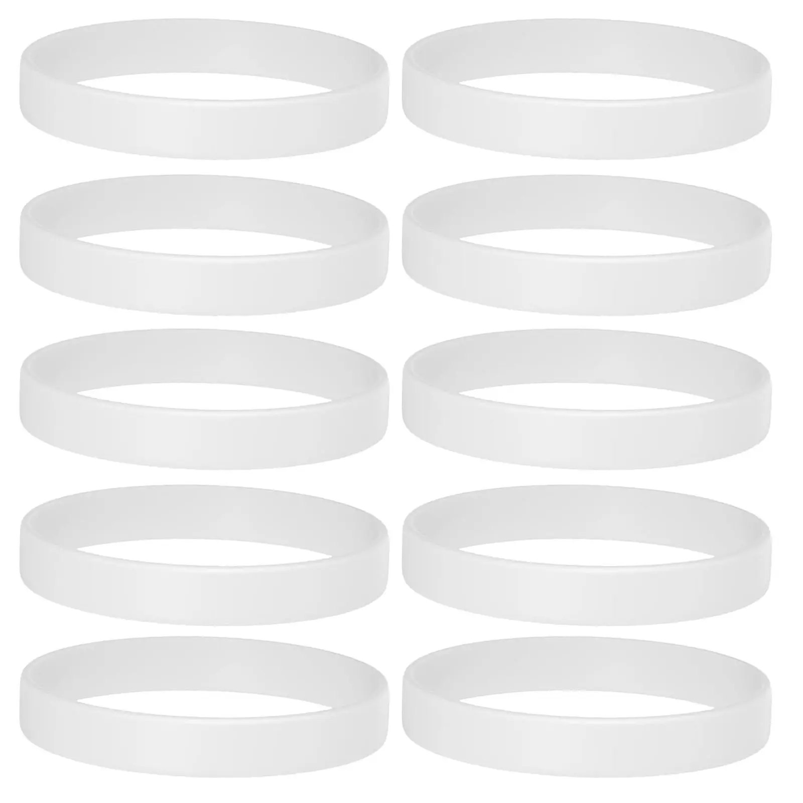 50Pcs Silicone Wristbands White Blank Thin Bands for Sports Party Favor Event Identification Festival Music Bracelets