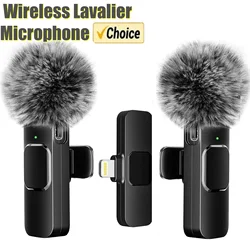 Micrófono Lavalier inalámbrico portátil, minimicrófono de grabación de Audio y vídeo, con reducción de ruido para transmisión en vivo, para iPhone y Android