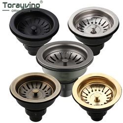 Torayvino High-Quality Kitchen Sink Stainless Steel Dish Drainer Strainer Stopper Combo Kit Drainage Waste Set SUS304 Filter
