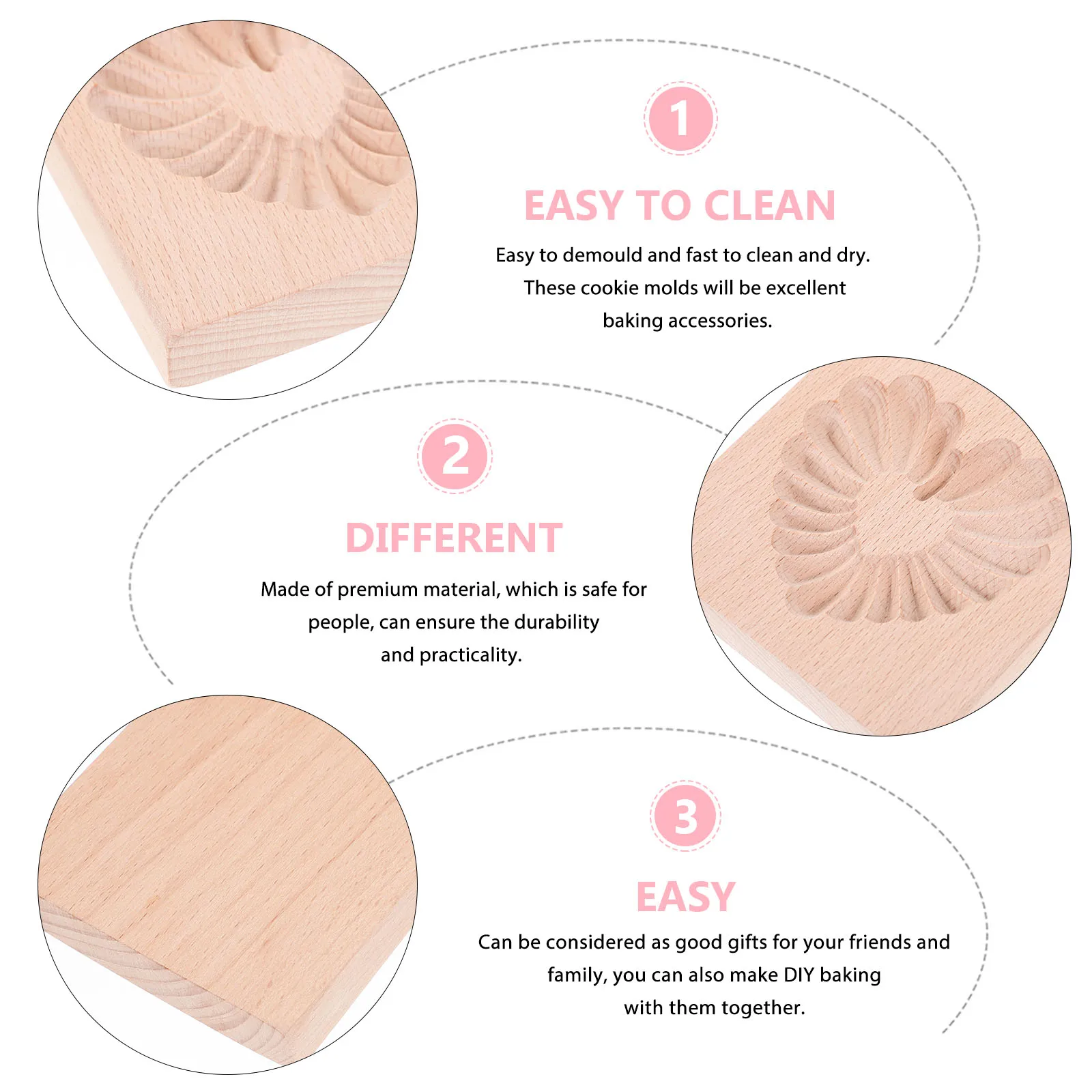 

Beech Wood Cookie 10x10cm Baking Mold Rose Shape Pastry Tool Cookies Food Grade Material Wooden Butter Mold Cookie Stamp