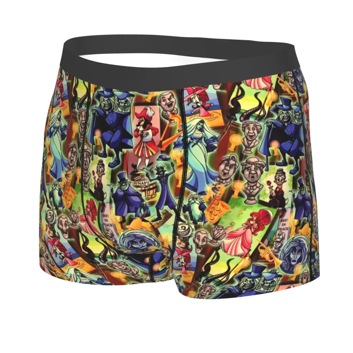 Custom Male Cool Happy Haunts Haunted Mansion Men Underwear Halloween Ghost Monster Boxer Briefs Soft Shorts Panties Underpants