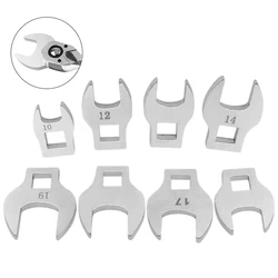 8Pcs 3/8In Drive Crowfoot Wrench 10 To 19mm Metric Foot Open End Spanner Metric Torque Adjustable Wrenches Repair Disassembly