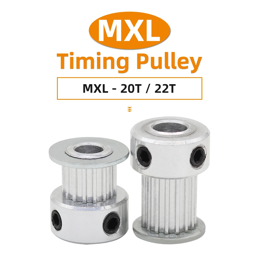20T 22T MXL Timing pulley Pitch 2.032mm Bore 5/6/6.35/7/8mm For width 6mm 10mm 15mm MXL Pulley Belt 3D printer Parts