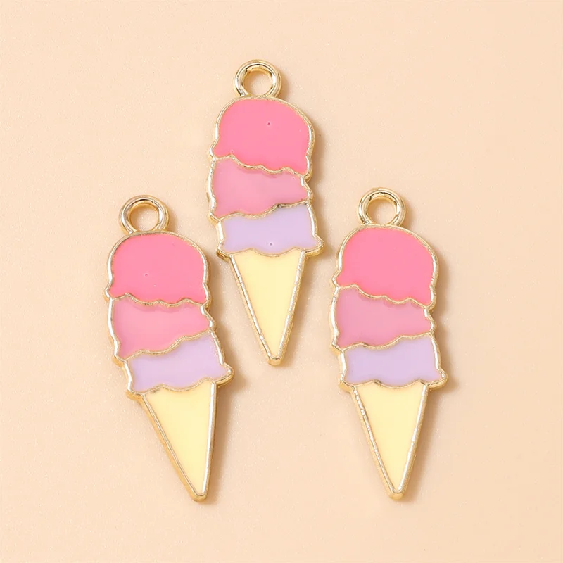 Leslie 10 Stück Niedliche Lollipop-Eiscreme-Anhänger für DIY-Schmuckherstellung Zubehör Lebensmittel- und Getränkeanhänger Halsketten- und Ohrringherstellung – Detail 28