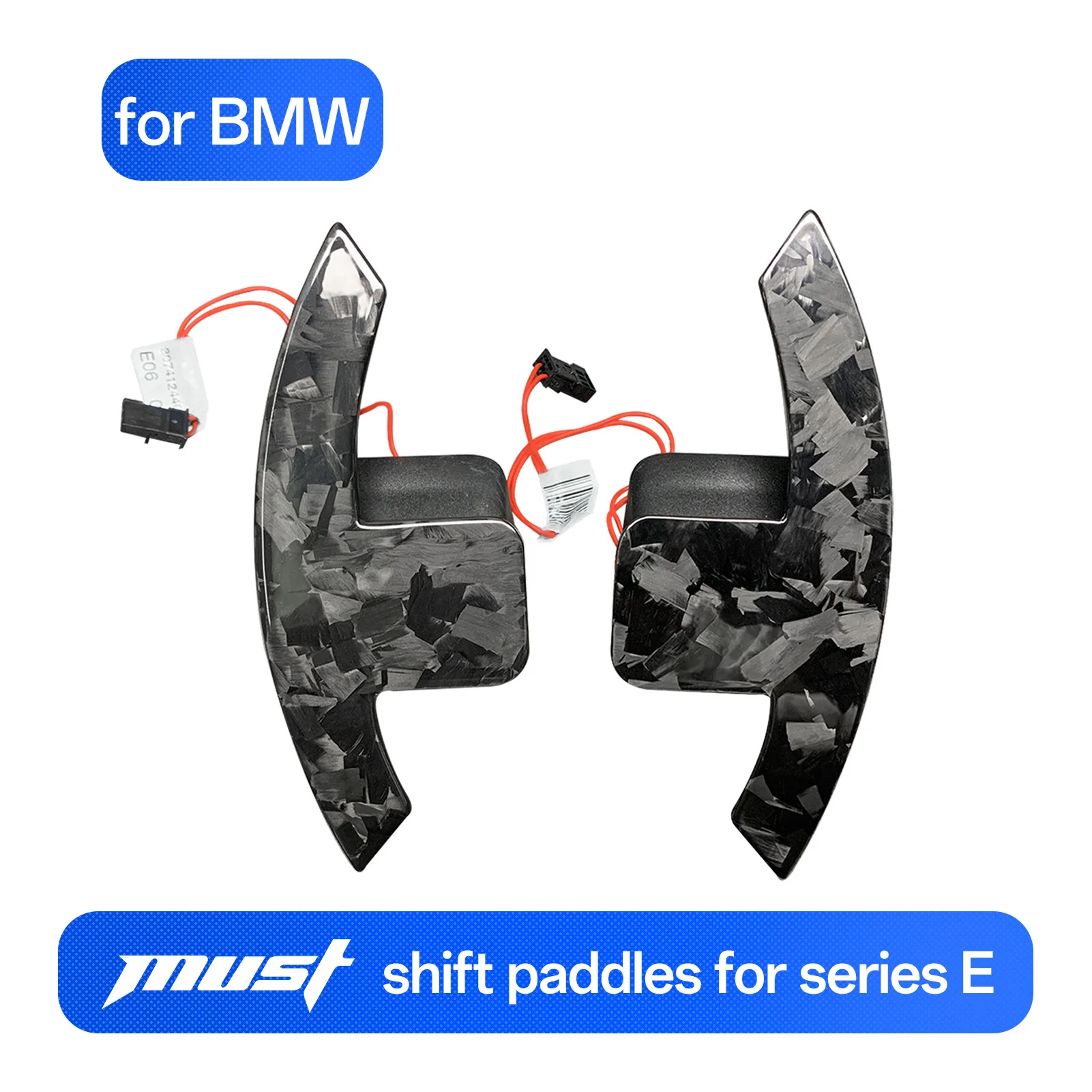 For BMW E90 E91 E92 E93 E84 E82 E88 E81 E87 Customized Carbon Fiber Steering Wheel Paddle Shifter Replacement  Accessories