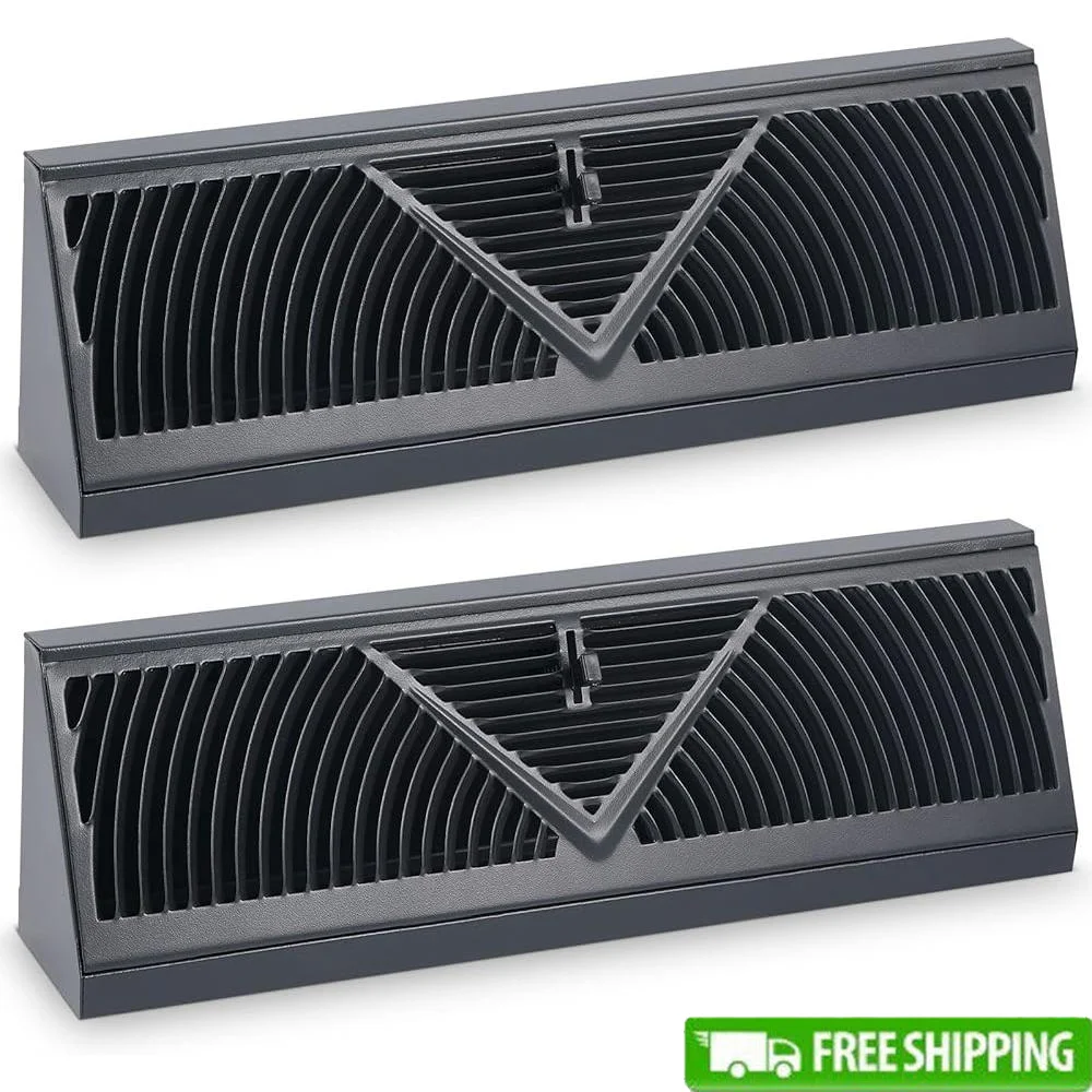 

2 упаковки, 18-дюймовые плинтусные вентиляционные крышки, стальной воздушный диффузор, домашний напольный настенный регулируемый воздушный поток, решетки