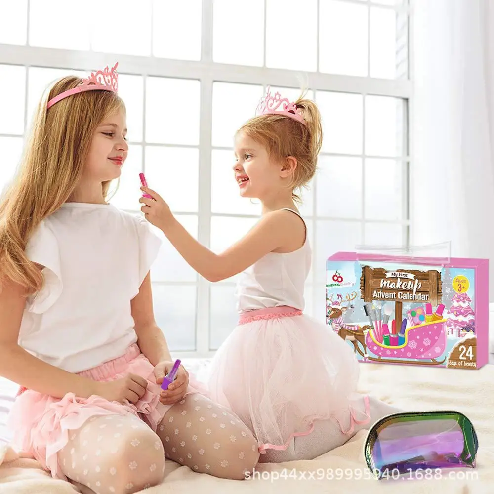 女の子向けキッズメイクアップセット - 洗えるメイクアップセット、子供用プリンセスプレイゲームおもちゃプレゼント、L