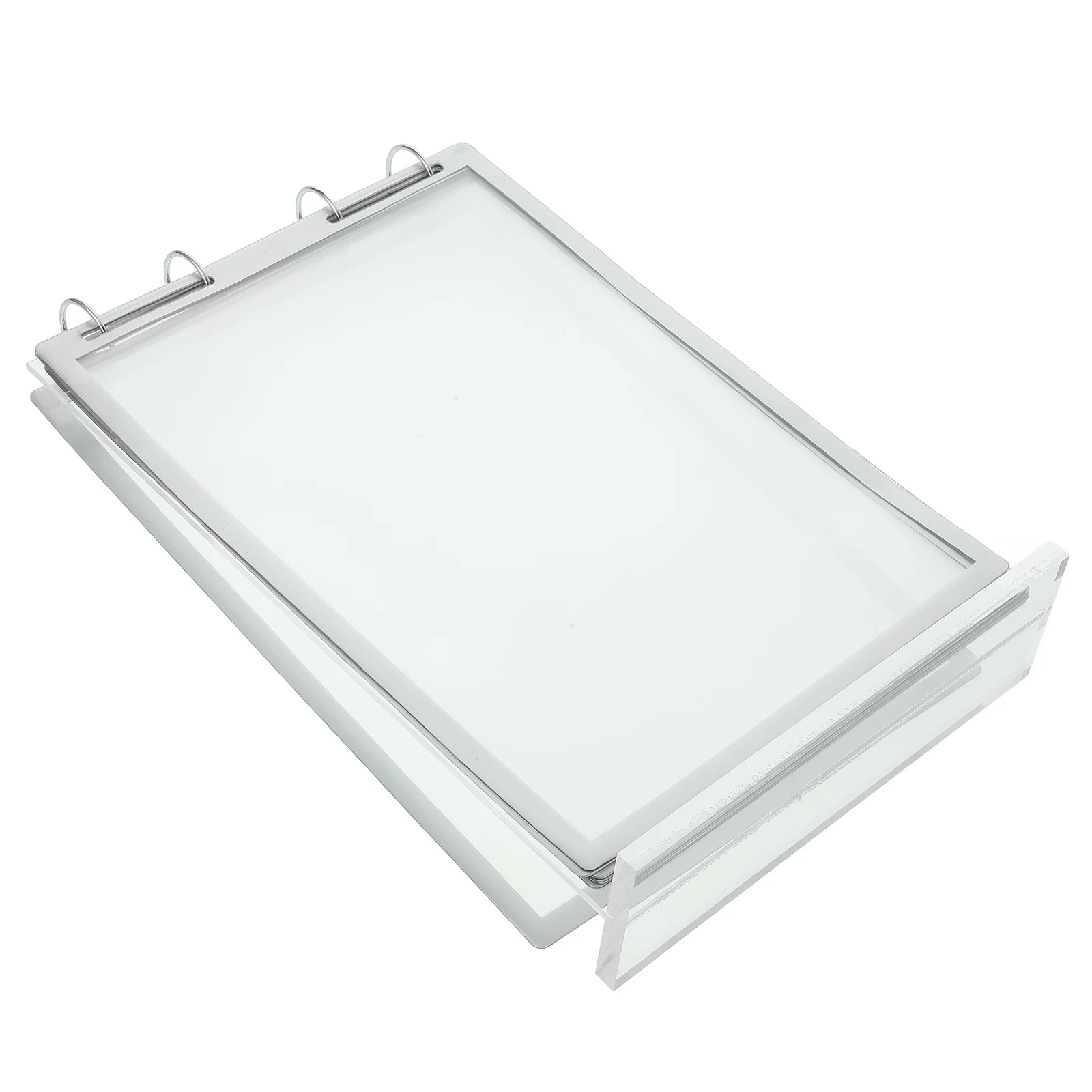 

Clear Acrylic Display Stand Flip Page Menu Sign Holder Tabletop Rack Sturdy Base Easy Cleaning Sleek for Advertisement