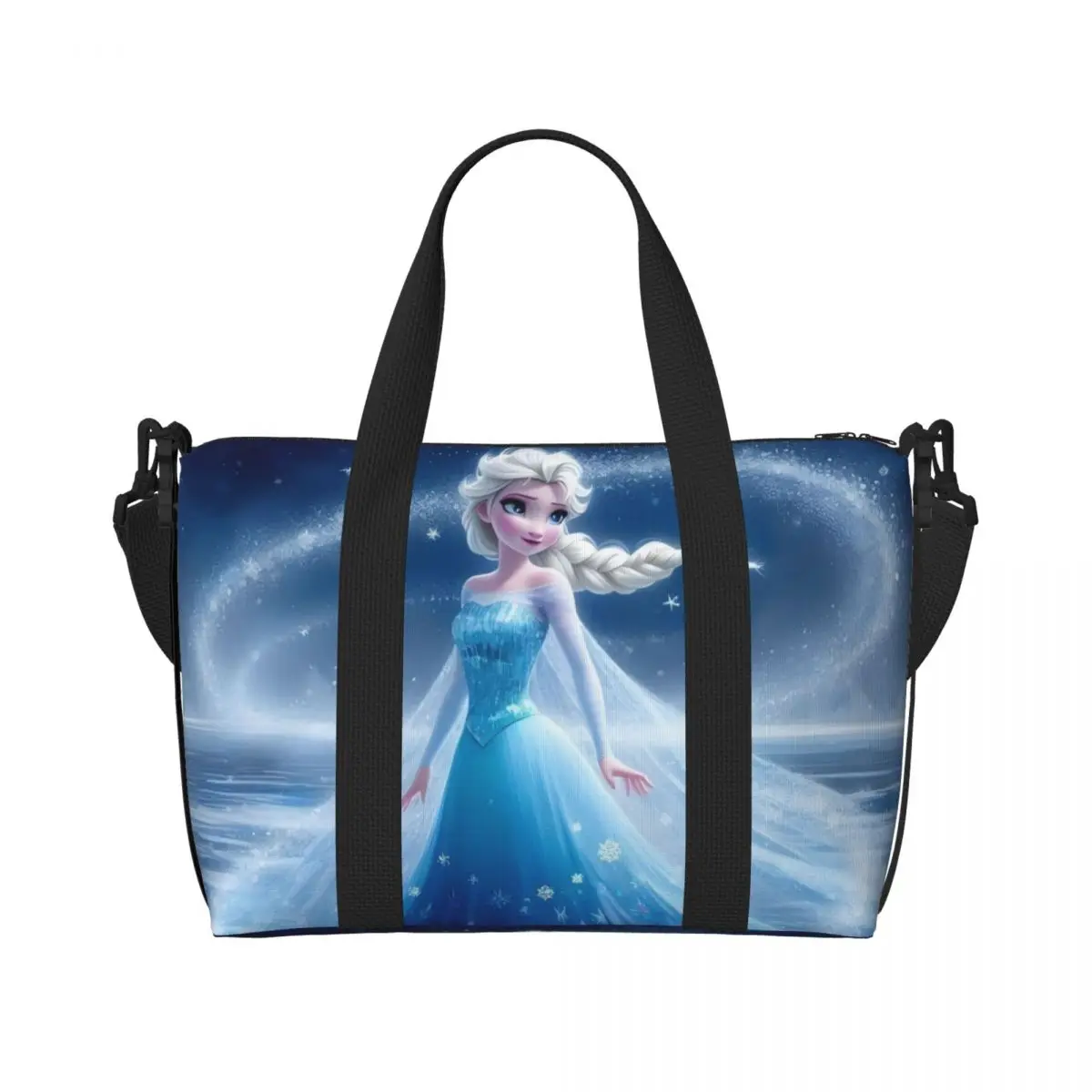 

Custom Frozen Kawaii Princess Tote Bag Women Large Capacity Cute Elsa Beach Gym Shoulder Travel Bag