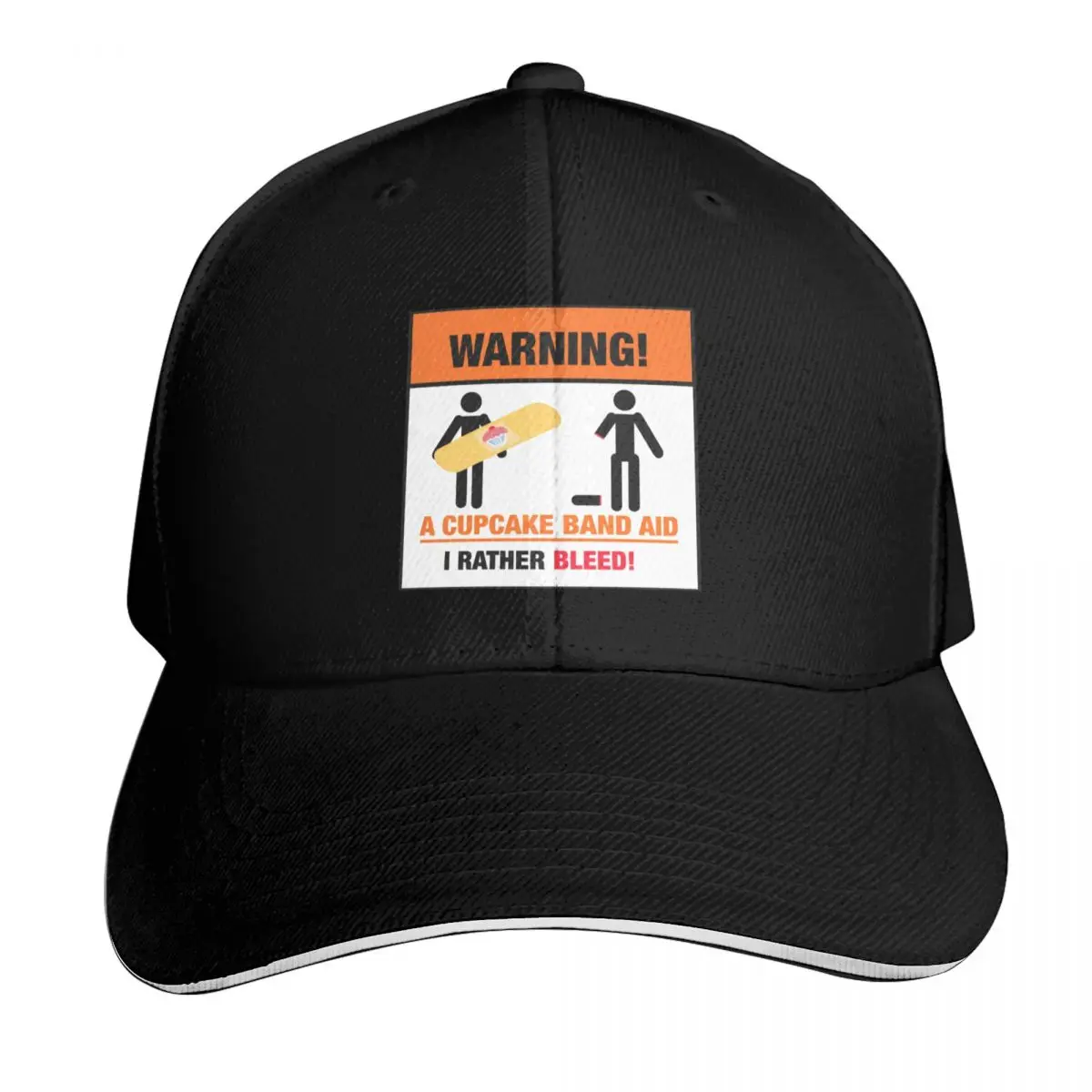 WARNING!: I Rather Bleed! Baseball Cap Summer Beach Travel Streetwear Hip Hop Trendy Vintage Retro Embroidered