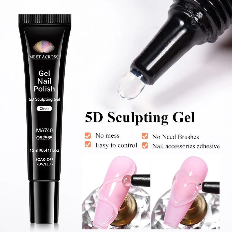 1/2/3pcs 12ml 5D Sculpting Gel Polish Nail Art Modeling Gel Waterproof Sculpting gel Nail Art 3D Design Gel for Carvings & Shape image 2