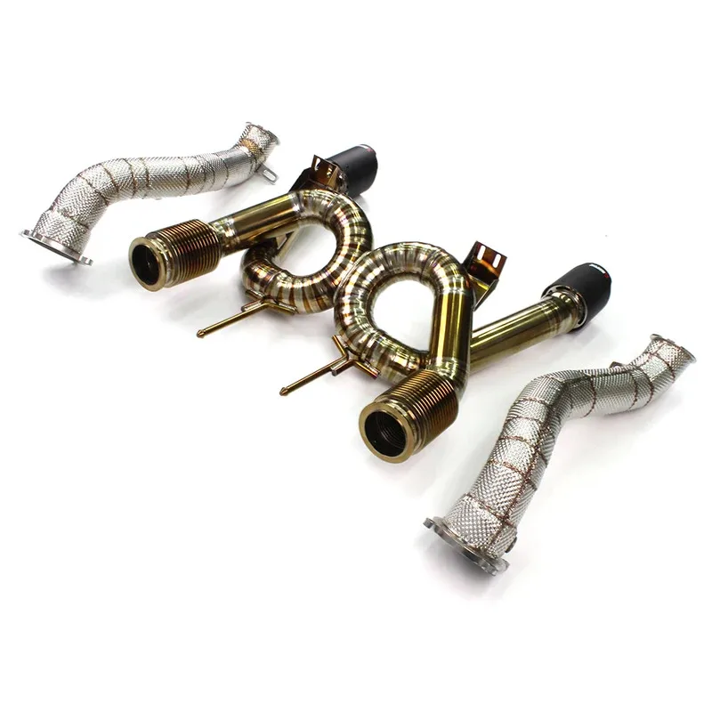 Factory Hot Selling Factory Price Peormance Golden Titanium Exhaust for  720S 4.0T V8 Catback Valves Exhaust Pipe