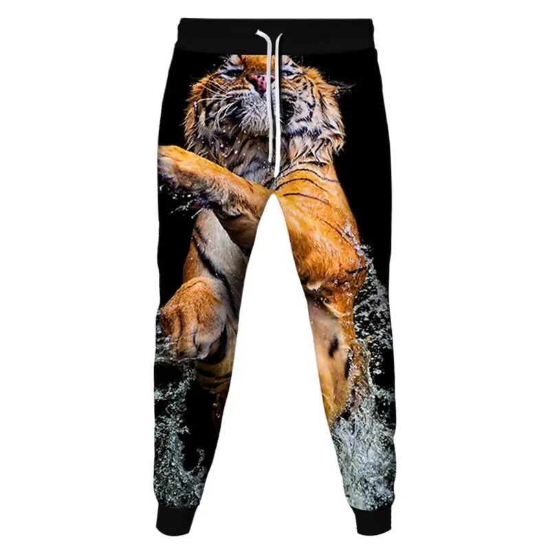 Primavera autunno Animal Tiger Print uomo moda pantaloni sportivi donna Outdoor abbigliamento Casual pantaloni pantaloni da Jogging maschili Plus Size S-6XL