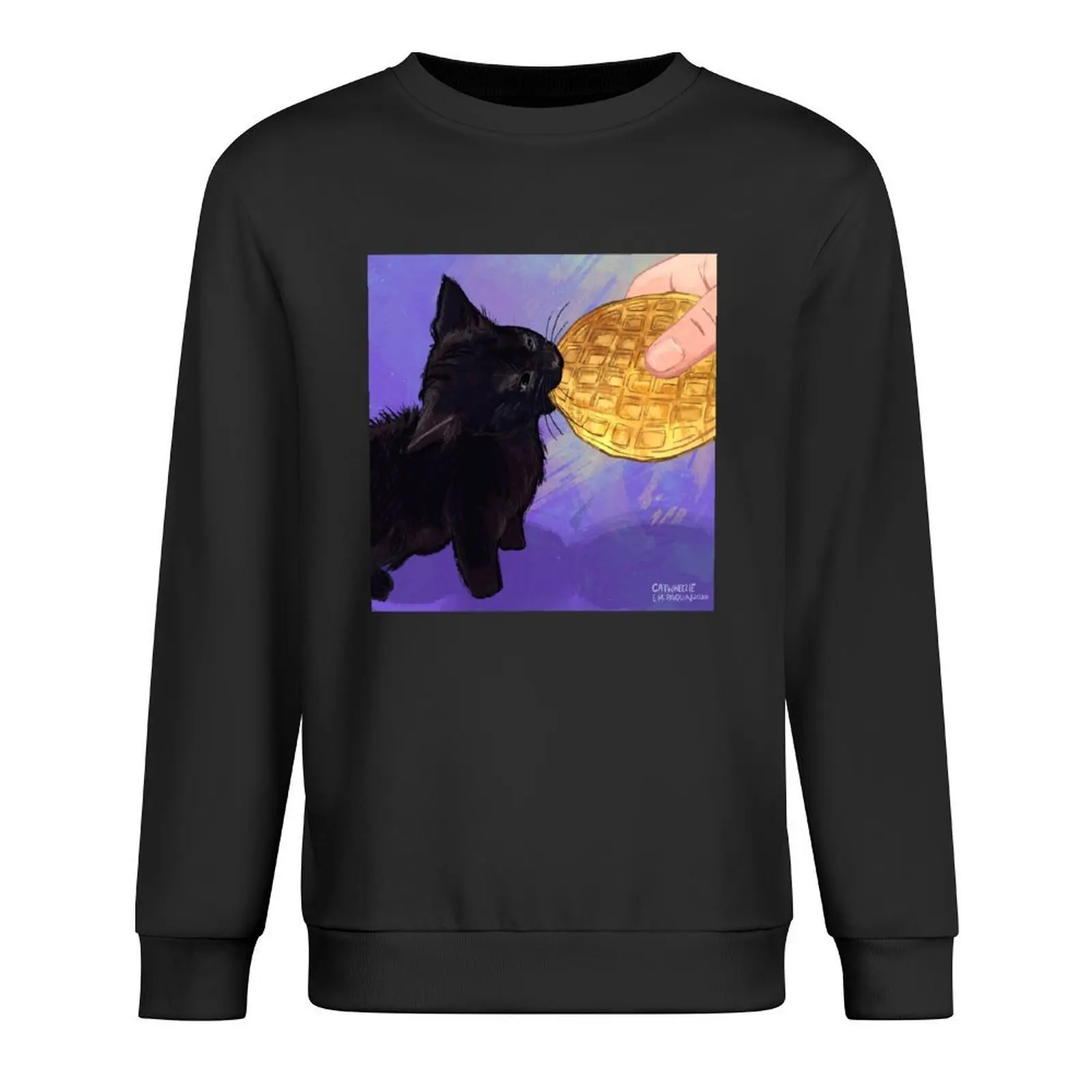 

Waffle cat: Daily cat drawing 61 Pullover men's autumn clothes japanese style blouse tracksuits oversize sweatshirts