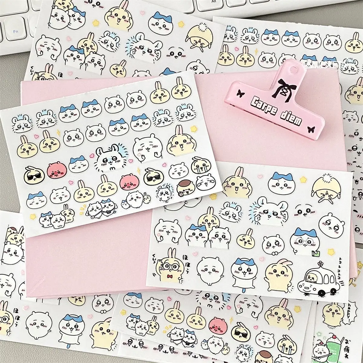 Chiikawa cristal transferência adesivo copo hachiware usagi adesivo diy à prova dwaterproof água e resistente a riscos dos desenhos animados diy adesivo criativo