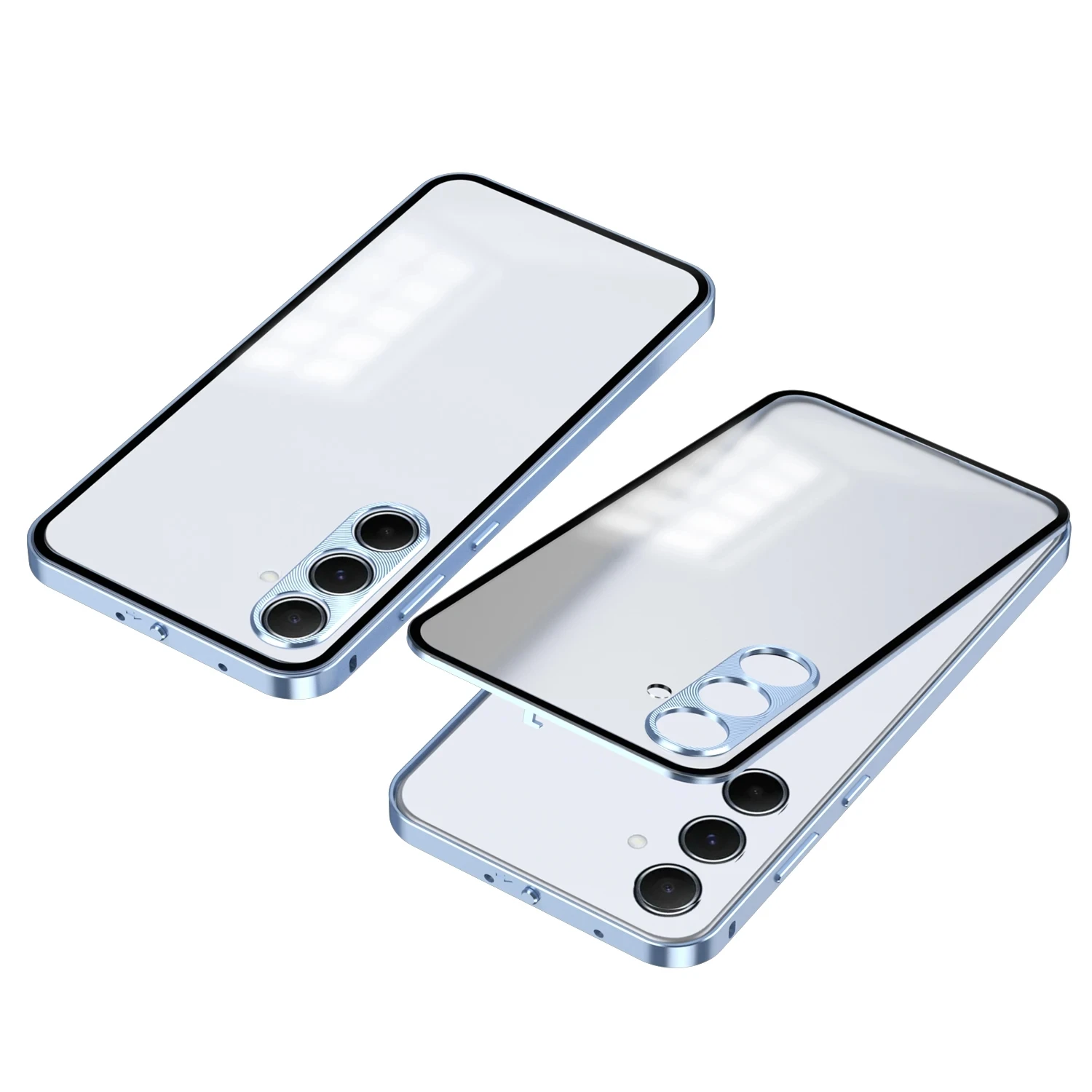 

Aluminum alloy shockproof bumper for Samsung Galaxy S23FE S23FE magnetic metal spring matte rear cover