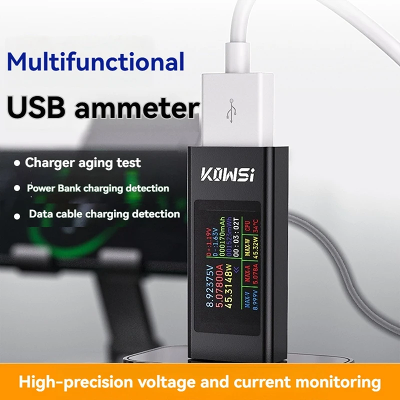KOWSI USB Ammeter Multi-Function Digital Display DC Voltage AmmeterJAS