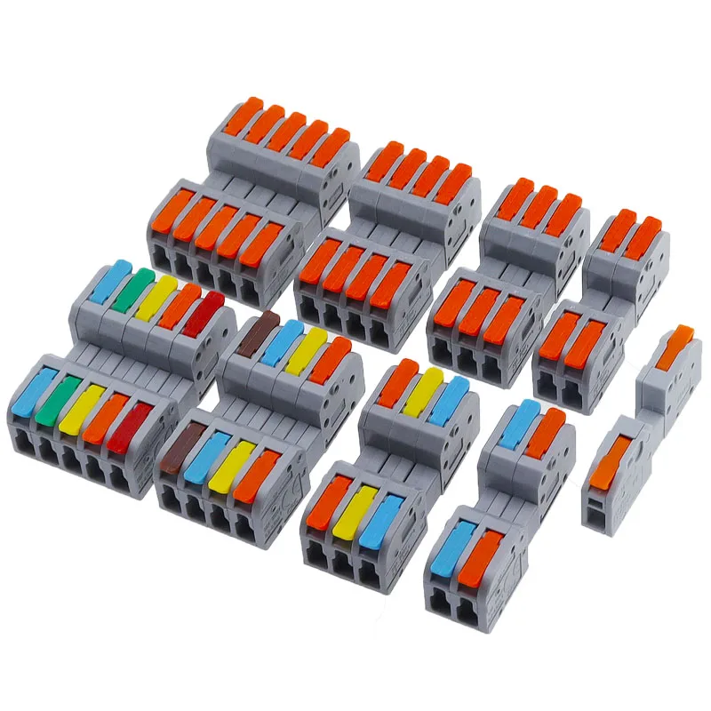 Press-fit terminal DF2604D-2P quick-disconnect terminal with two inputs and two outputs for wire-to-wire connection