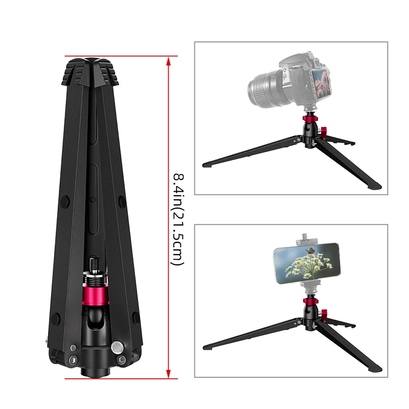 Wspornik ze stopu aluminium Wspornik statywu Wspornik aparatu SLR Mini pulpit Fotografia Podstawa statywu Adapter 3/8 cala Monopod — zdjęcie 5