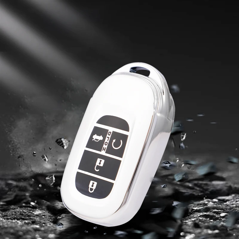 4 Buttons TPU Car Remote Key Cover Case Shell Fob for Honda Civic 2022 Key Protector Holder Keychain Auto Styling Accessories