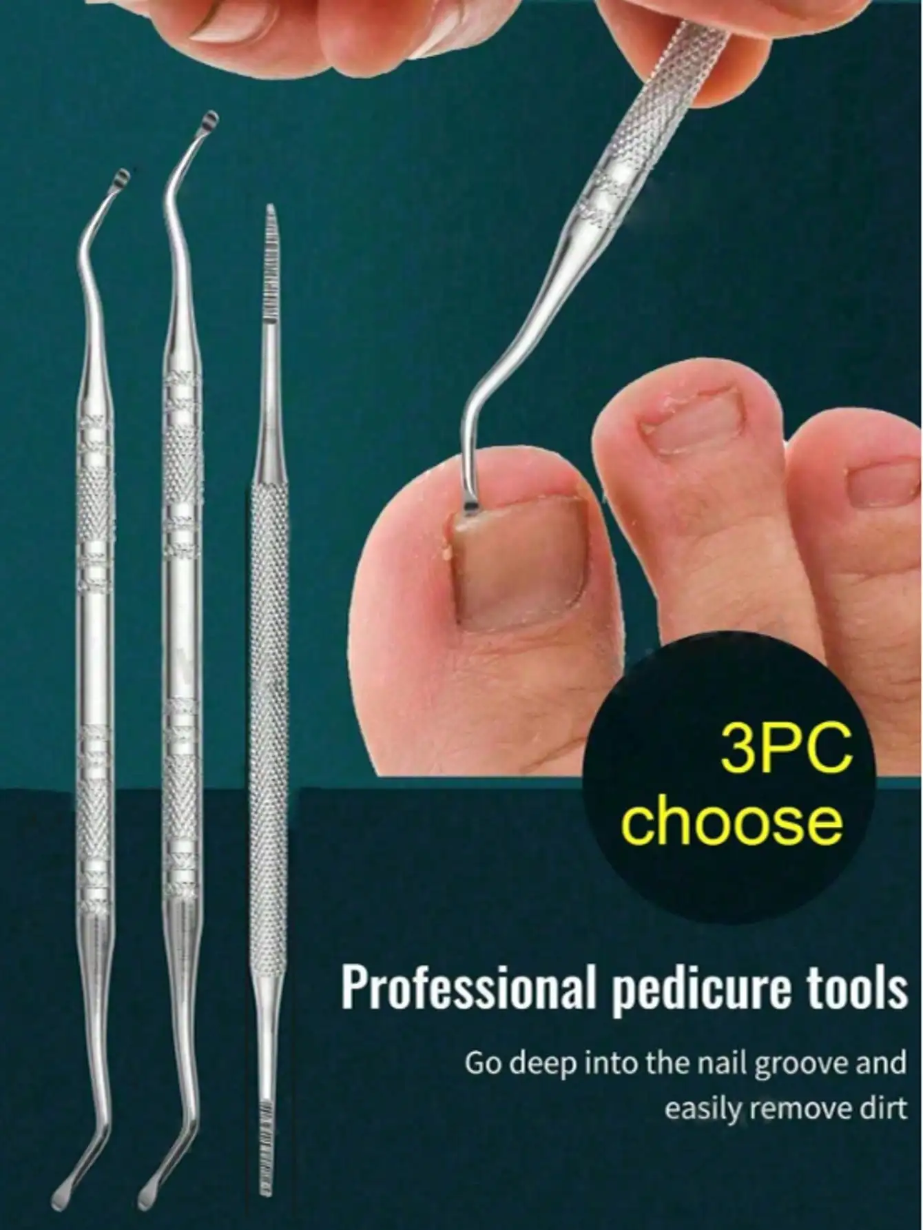 Ingrown Toenail Corrector Set 3pcs Pain-Free Toenail Straightener Strips Toenail Lifter and Small Scissors Ingrown Toenail Tool