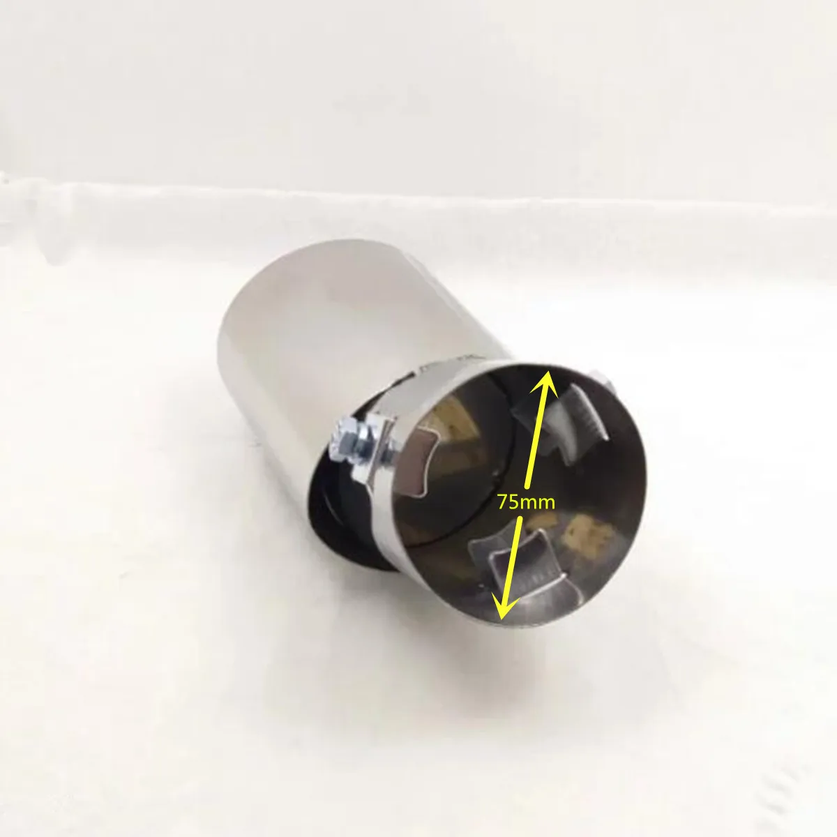 Internal Diameter=75mm/Silver Color/Universal Model Car Muffler Exterior Back End Pipe Dedicate Exhaust Tip Tail Outlet Vent