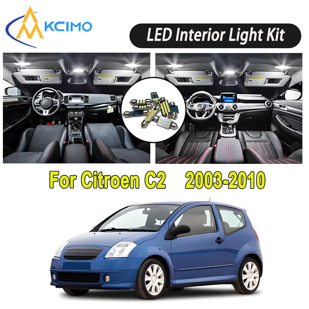 

Новая лампочка для Citroen C2 (2003-2010) Премиум Яркий светодиодный внутренний купол Карта багажника Комплект автомобильных светодиодных ламп Canbus Автомобильный светодиодный светильник