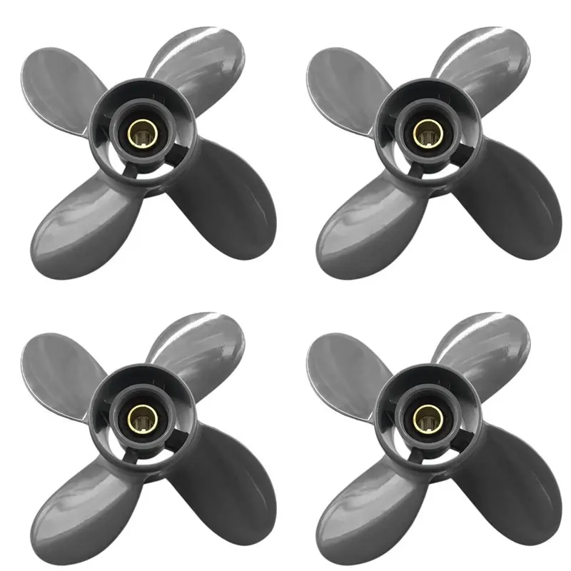 4Pcs 9 1/4X11 Boat Outboard Propeller, For Honda 9.9HP F9.9 15HP F15C F15 F20 BF8D/BF9.9D BF9.9/BF15A BF15D/BF20