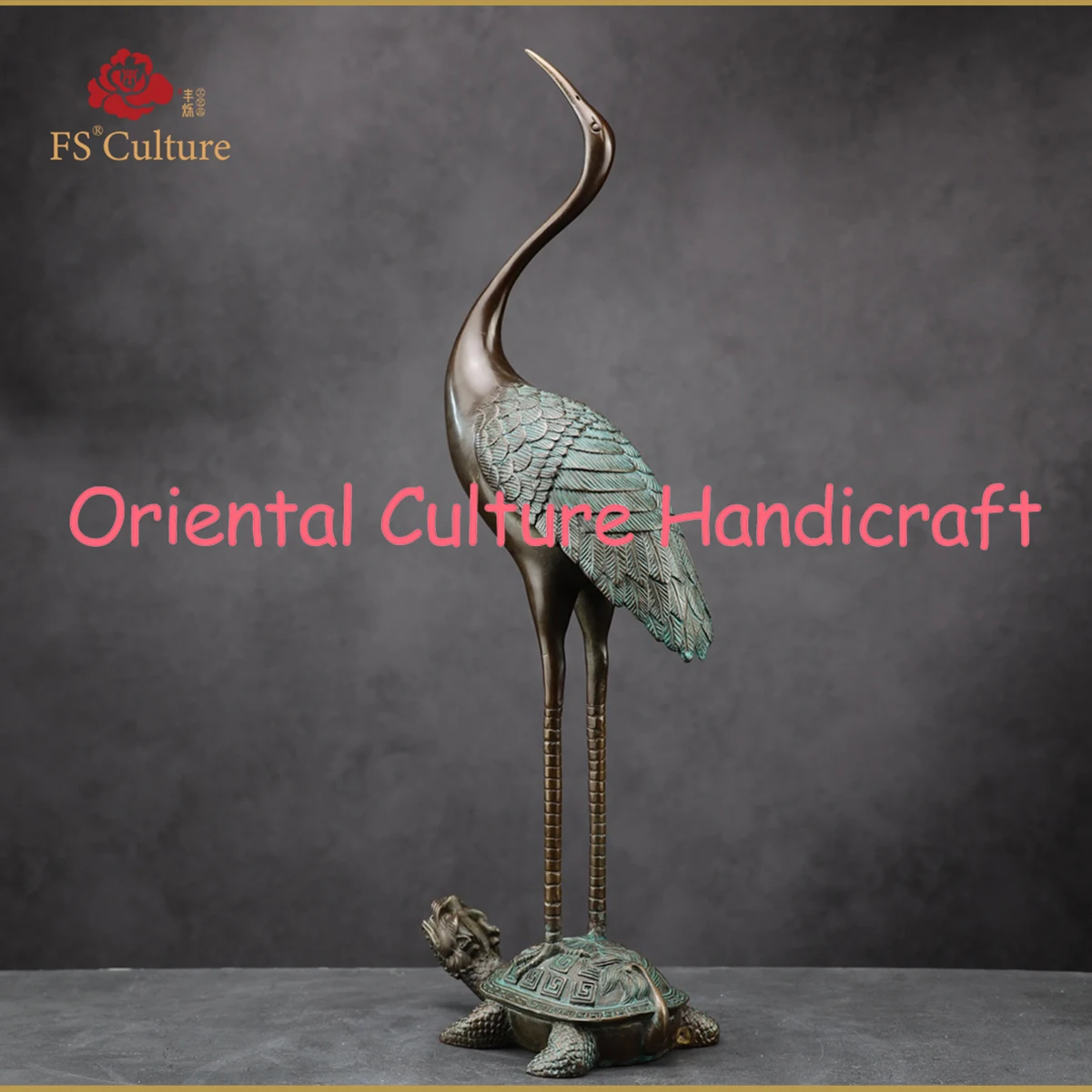 

Imitation Of Ancient Chinese Bronzes, Dragon Head Turtle Carrying Cranes, Meaning Longevity, Collectibles, Handicrafts, Ornament