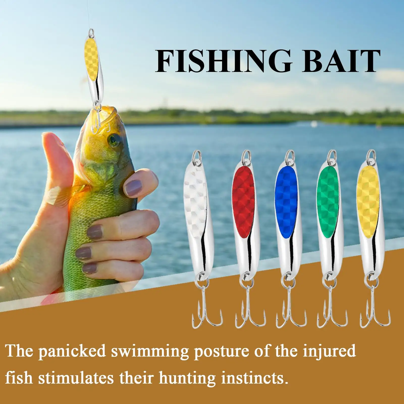 

Freshwater Fishing Lures Outdoor Casting Lures Shining Rotating 5 Pieces Stainless Steel Baits For Husband Outdoor Travel Dad