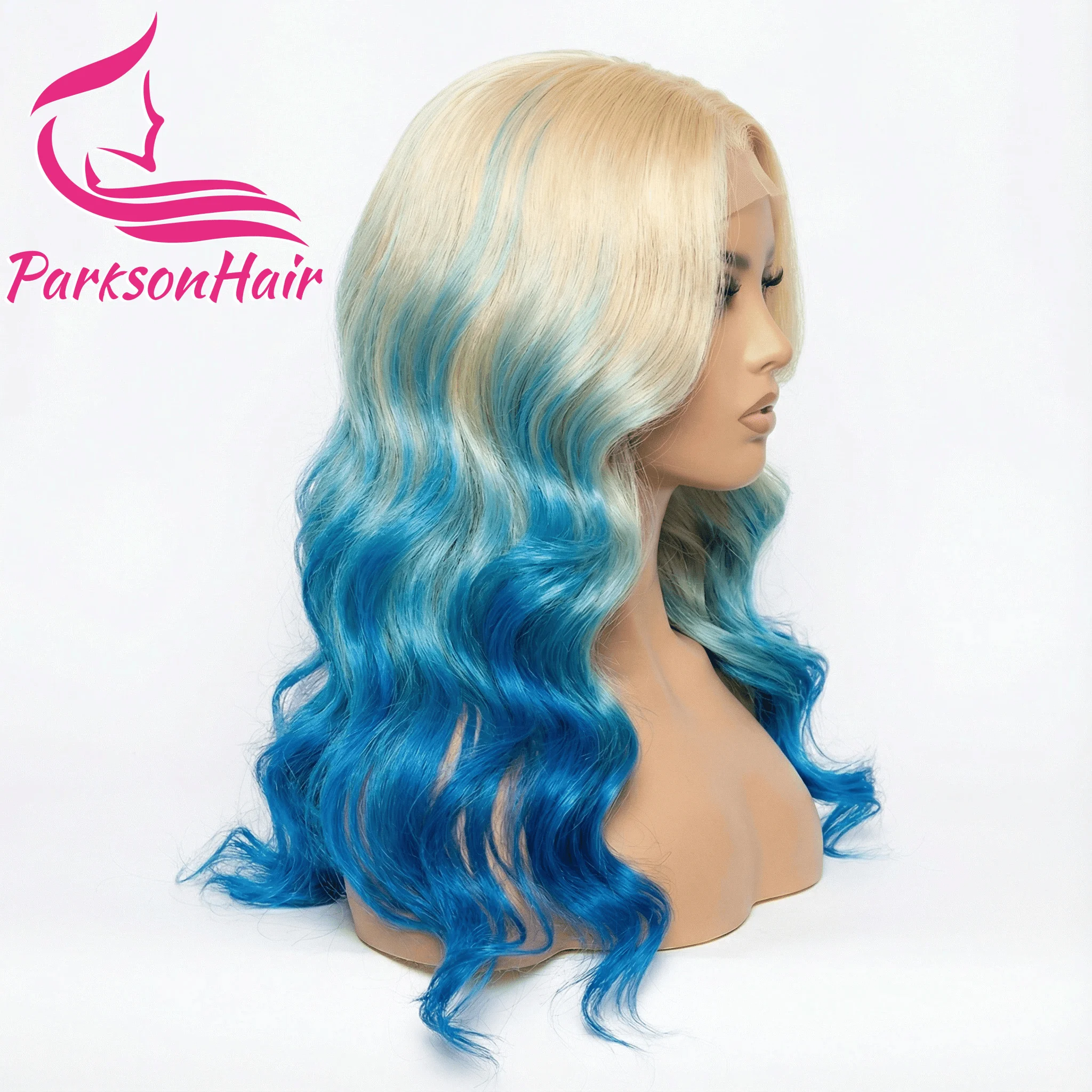 

Ombre Blonde/Blue 13x6 13x4 Lace Front Wig Body Wave 100% Human Hair Wigs Pre-Plucking 180% Density Lace Frontal Wigs For Women