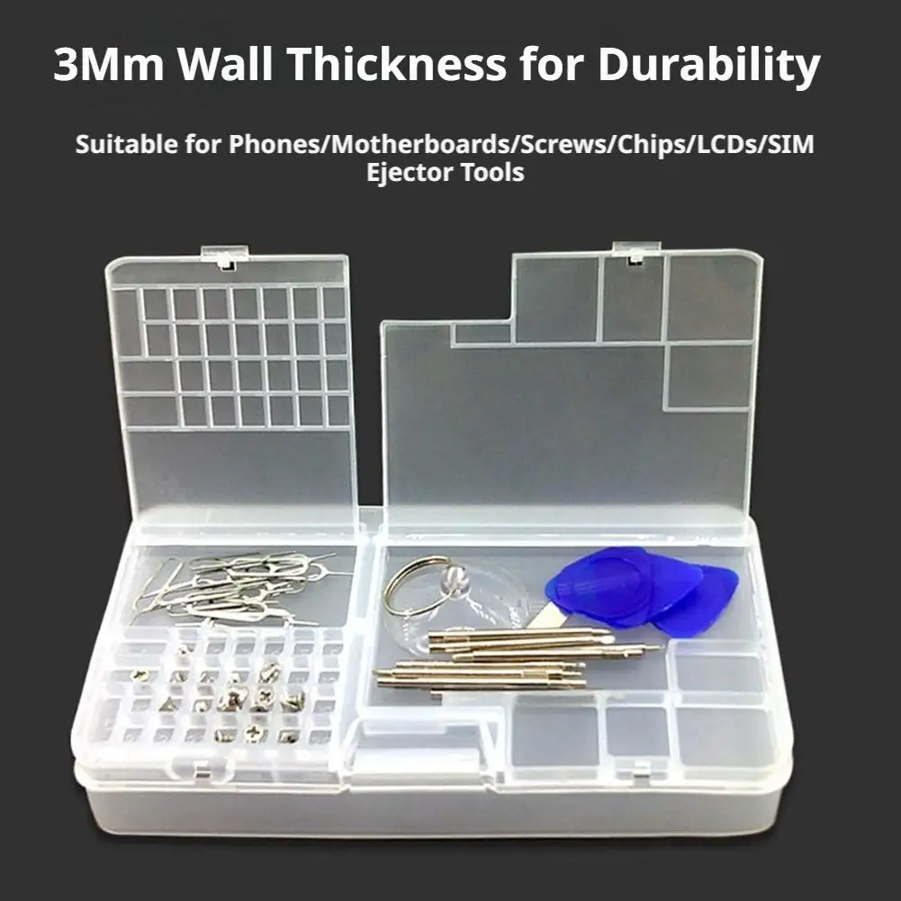 Box, Electronic Components, Transparent Plastic Storage, Small Screw Accessories, Tool Classification Grid