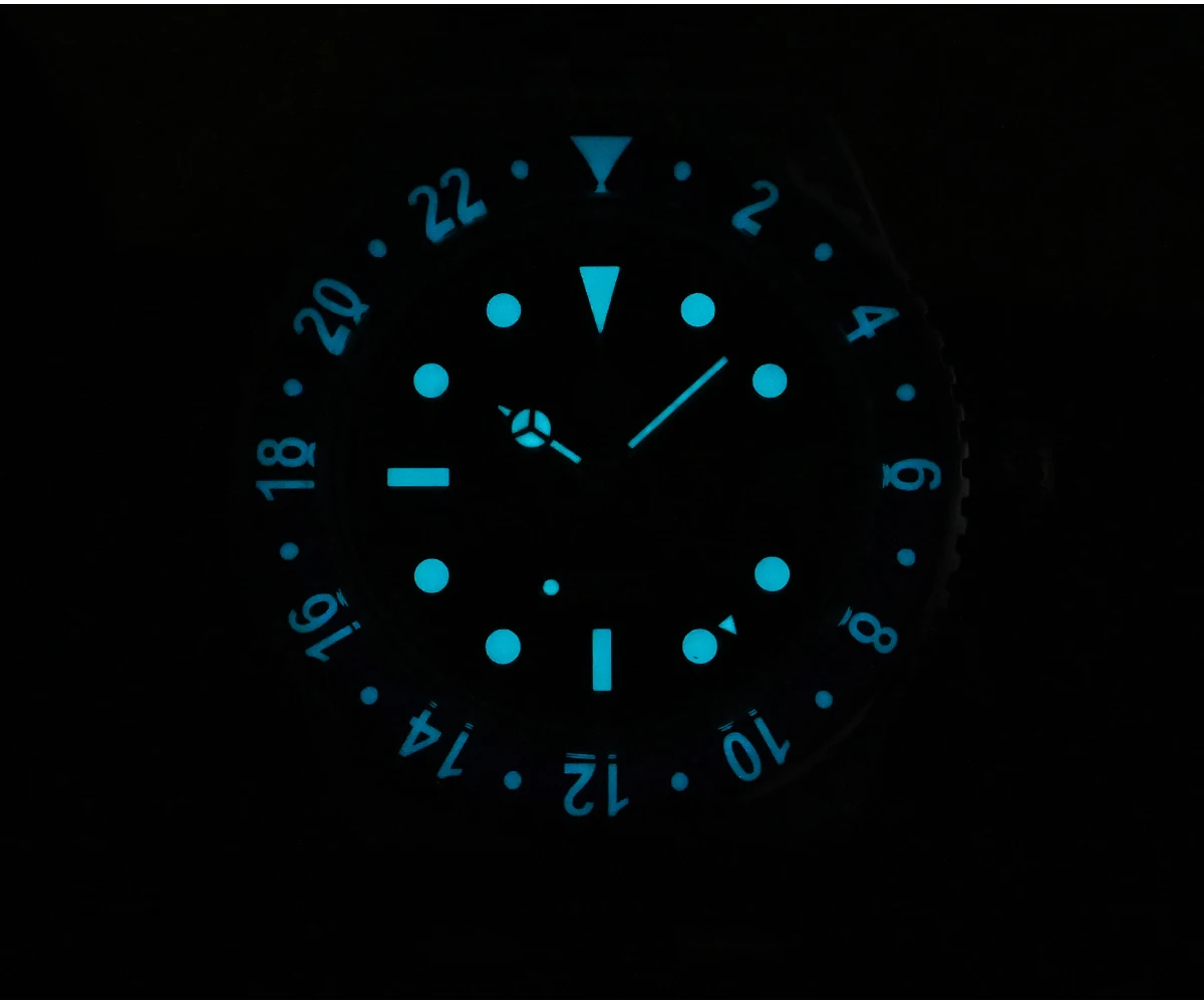 Imagem -05 - San Martin-relógio Mecânico Novo Modelo Nh34 40 mm Gmt Gbw-x1 Lume 200m Repetição da Água Sn005-b2